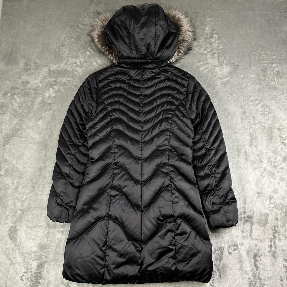 Y2K Athabasca Softwear Women’s Black Duck Down Faux Fur Hood Puffer Coat Small - Picture 2 of 7